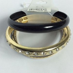 Tamina By Stella Gold And Black Bracelet Set